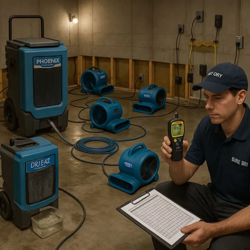 Structural Drying and Dehumidification process in Grant Park, IL